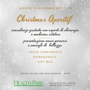 Giovedì 14 Dicembre “Christmas Aperitif” Presso “Health Park”, Centro Di Medicina E Chirurgia Estetica D’eccellenza